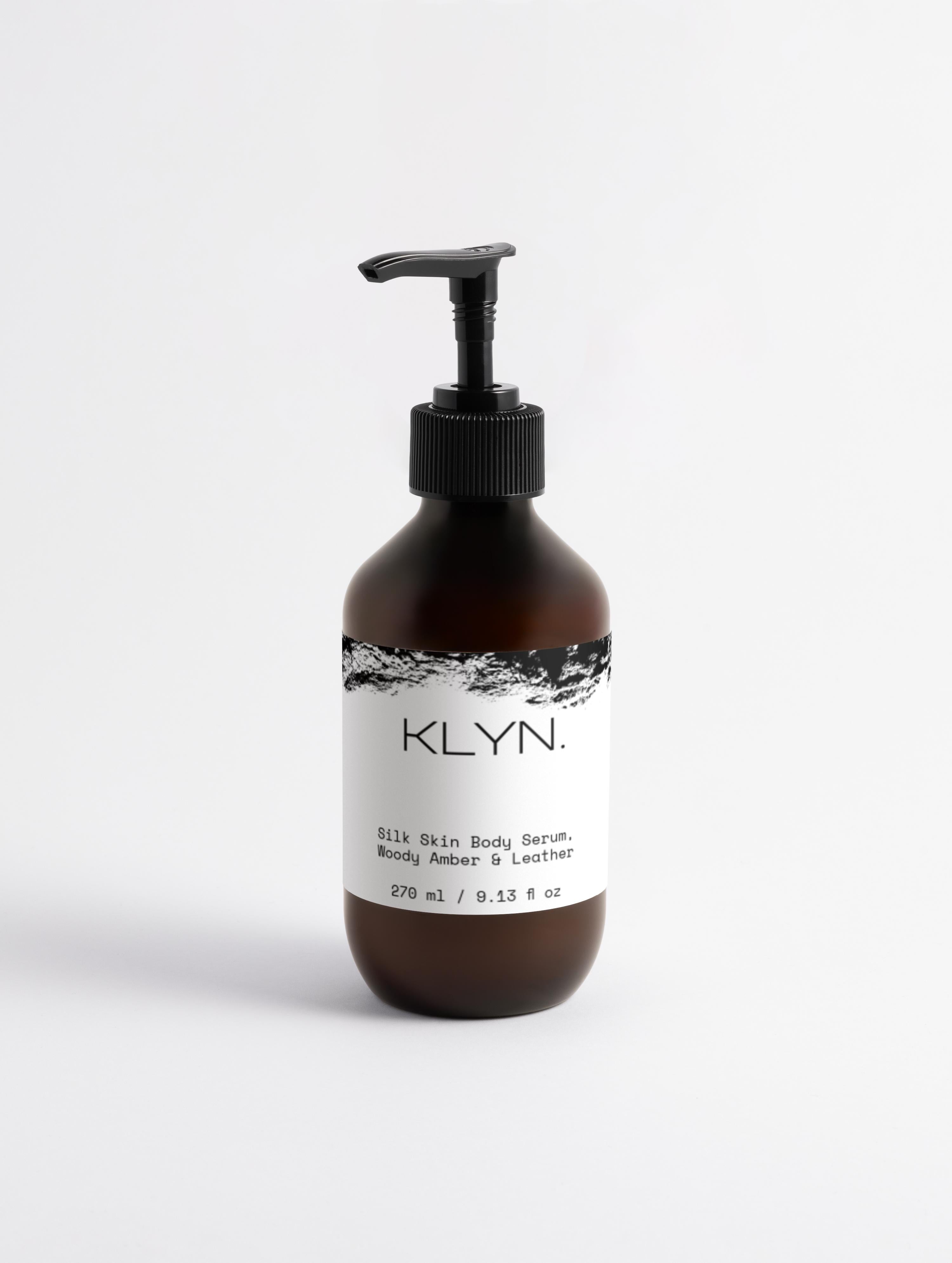 Silk Skin Body Serum, Woody Amber & Leather – KLYN Skin